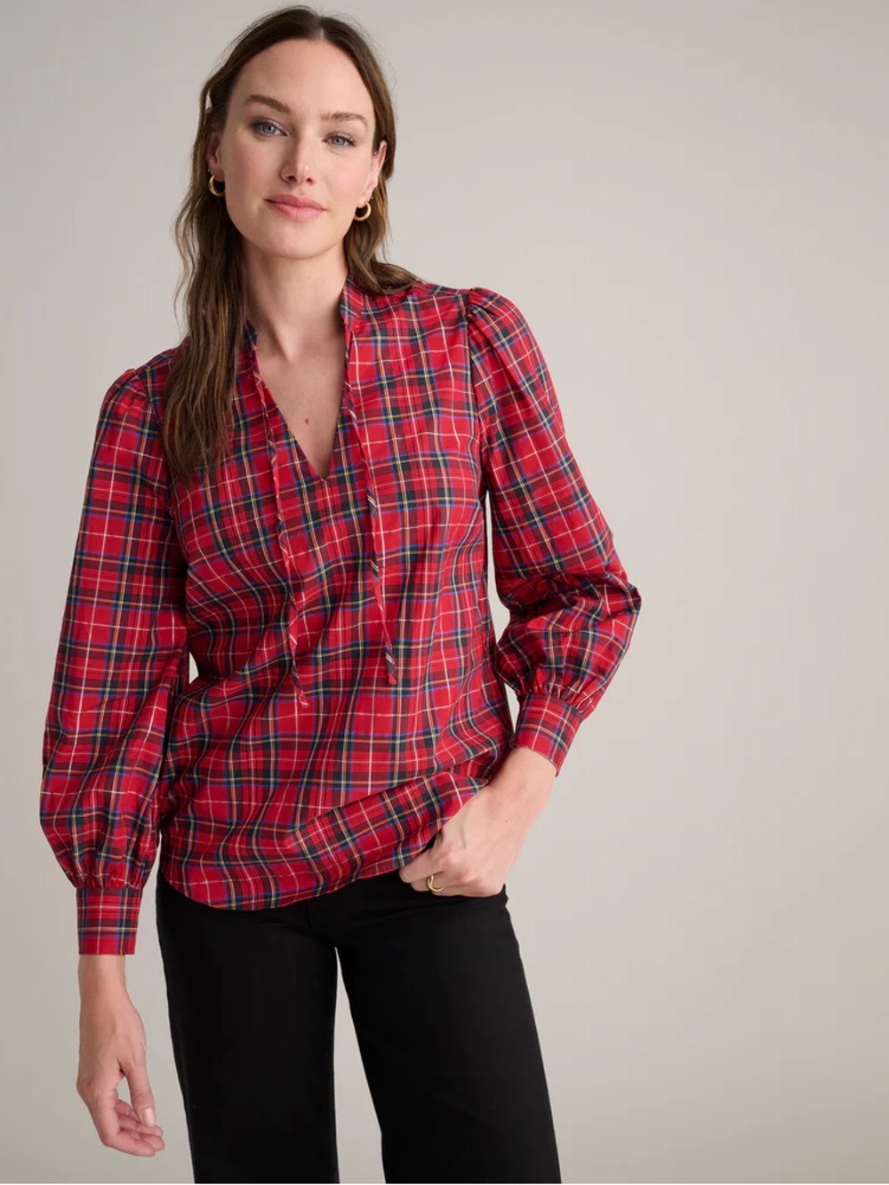 Untuckit Joy Shirt Stewart Plaid Popover